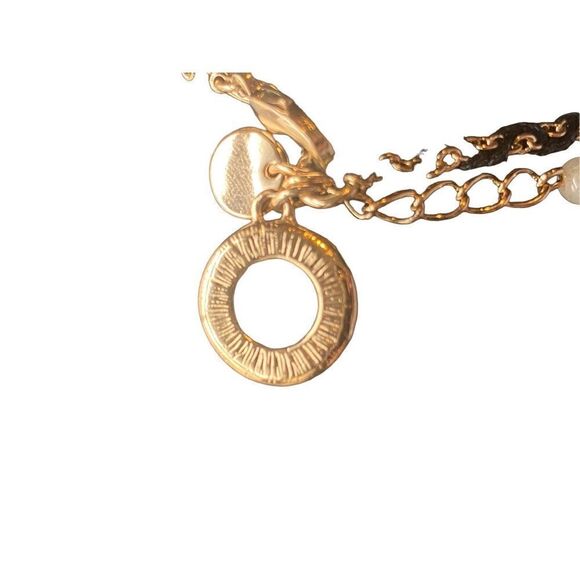 Vintage Druzy Gold Tone Thread Chain Bracelet 7” with 1” Extender Signed - Picture 4 of 12